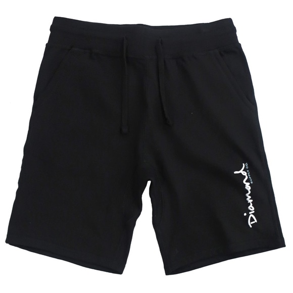 New Diamond Supply Co Black/Teal Mens Sweat Shorts - Picture 1 of 2